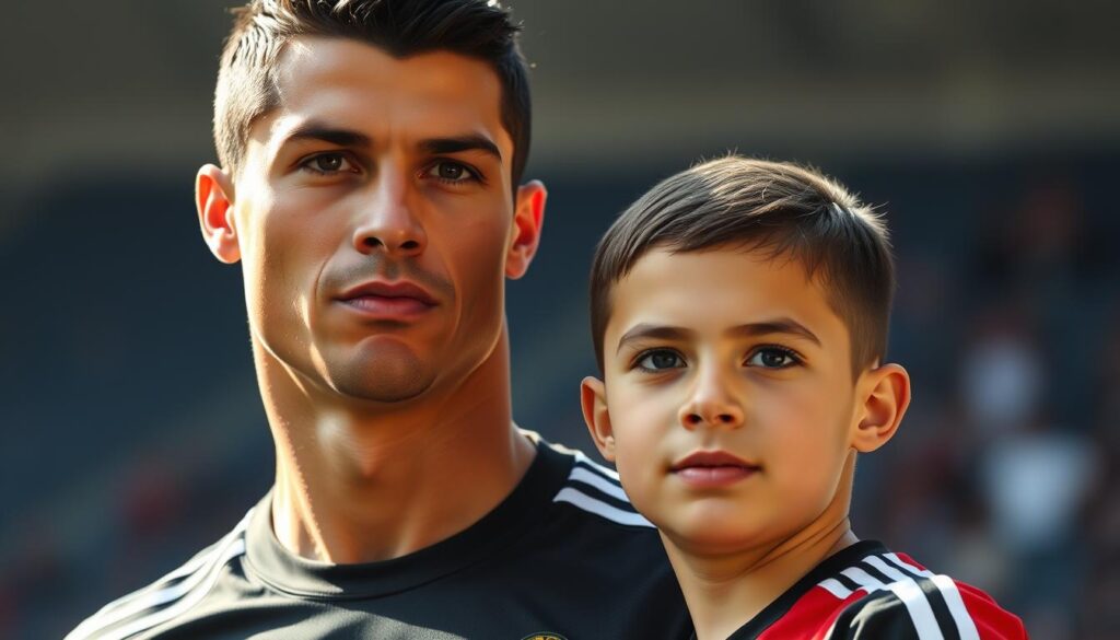 Cristiano Ronaldo and Cristiano Ronaldo Jr. height comparison
